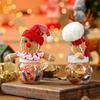 Set of 6 Festival Fabric Christmas Treat Boxes Delicate Festival Gingerbreads Man Candy Containers for Christmas Sweets