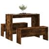 VidaXL Dining Table and Benches Set 3 Pcs Engineered Wood, Dining Table Set, Dining Table with Benches, 855535