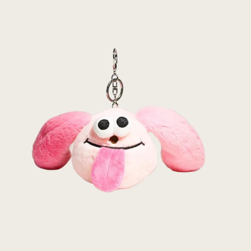 Cute Ugly Cute Big-Eared Puppy Sticking Out Its Tongue Plush Doll Cute Little Monster Pendant Bag Cartoon Keychain Female