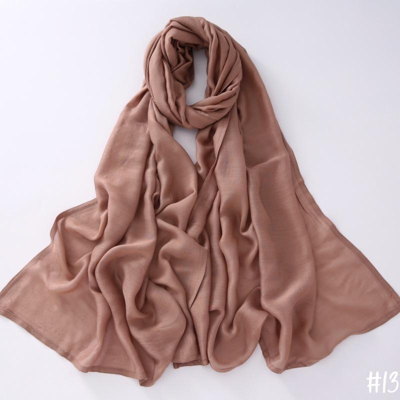 New Thin Modal Scarf For Women Girls Solid Scarves Soft Wide Brim Cotton Breathable Pashmina Shawl Foulard Winter Wrap Shawls