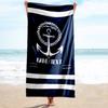 1PC Custom Name Nautical Anchor Beach Towel Highly Absorbent And Sand-Resistant Towel for Swimming, Pool, Yoga, And Travel Lightweight