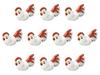 Set of 10 Chopstick Rests with Decorative Chicken Designs X X 3 Chopstick Rests by Setomonohonpo (Red) [4.2 1.5 Cm]