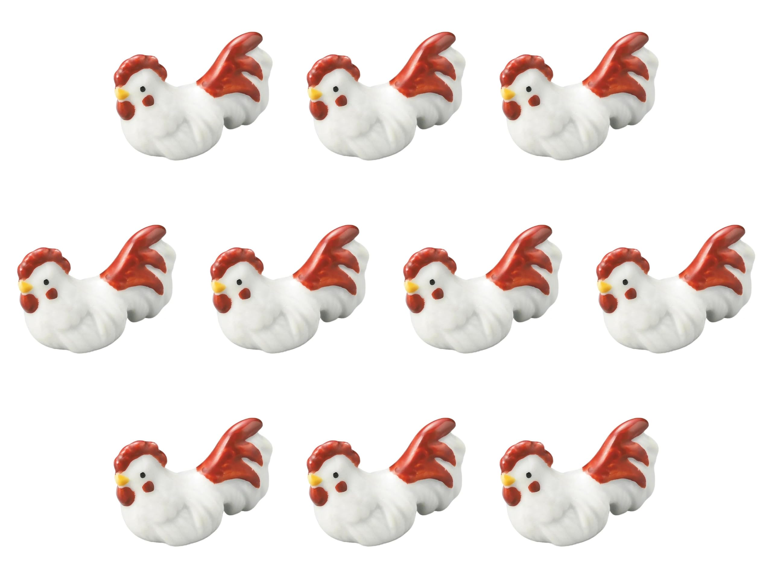 

Set of 10 Chopstick Rests with Decorative Chicken Designs x x 3 Chopstick Rests by Setomonohonpo (Red) [4.2 1.5 cm] красный