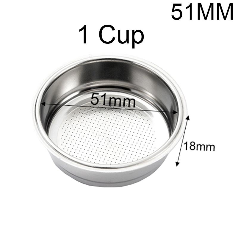 1Pcs 51mm 58mm 1 cup 2 cup 4 cup filter Replacement Filter Basket for Coffee Bottomless Portafilter