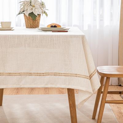 White Simple Table Cover Linen Dining Table Cloth Ins Style Coffee Table Mat Cotton Linen Look
