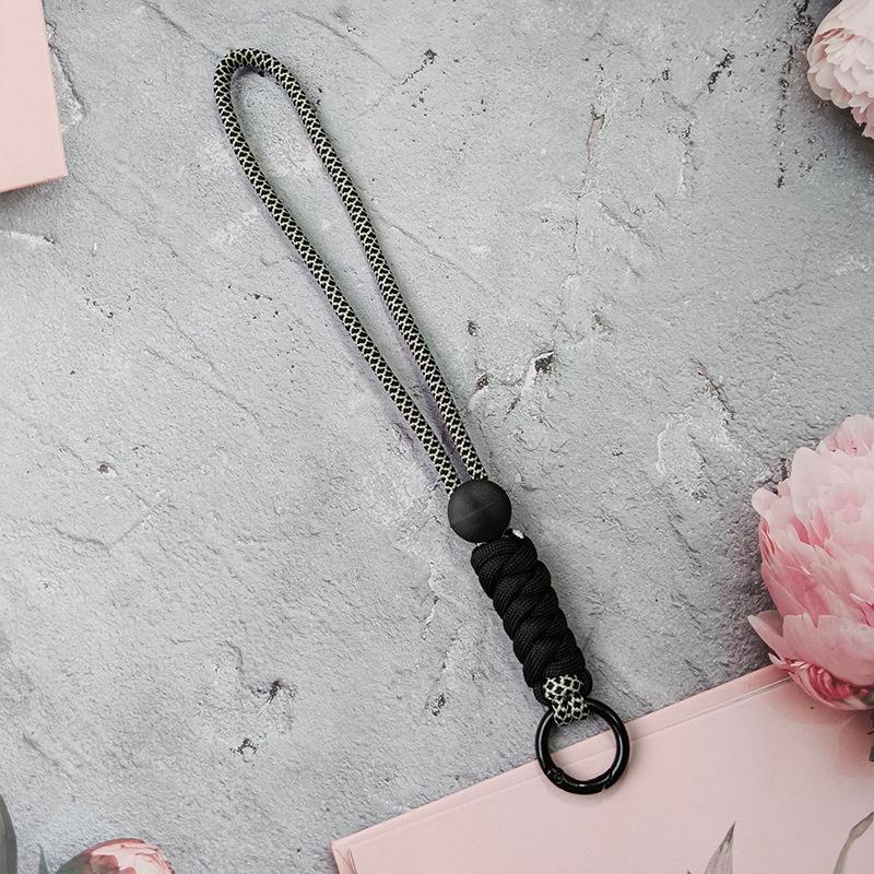 Colorblock Knotted Phone Lanyard: Creative Short Woven, Detachable, Anti-Lost Keychain Strap for Phone Cases