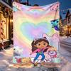 Gabby's Dollhouse Pattern Blanket for Home Decoration, Bed, Sofa, Car Travel, Camping, Suitable for All Seasons, Birthday Christmas Gift