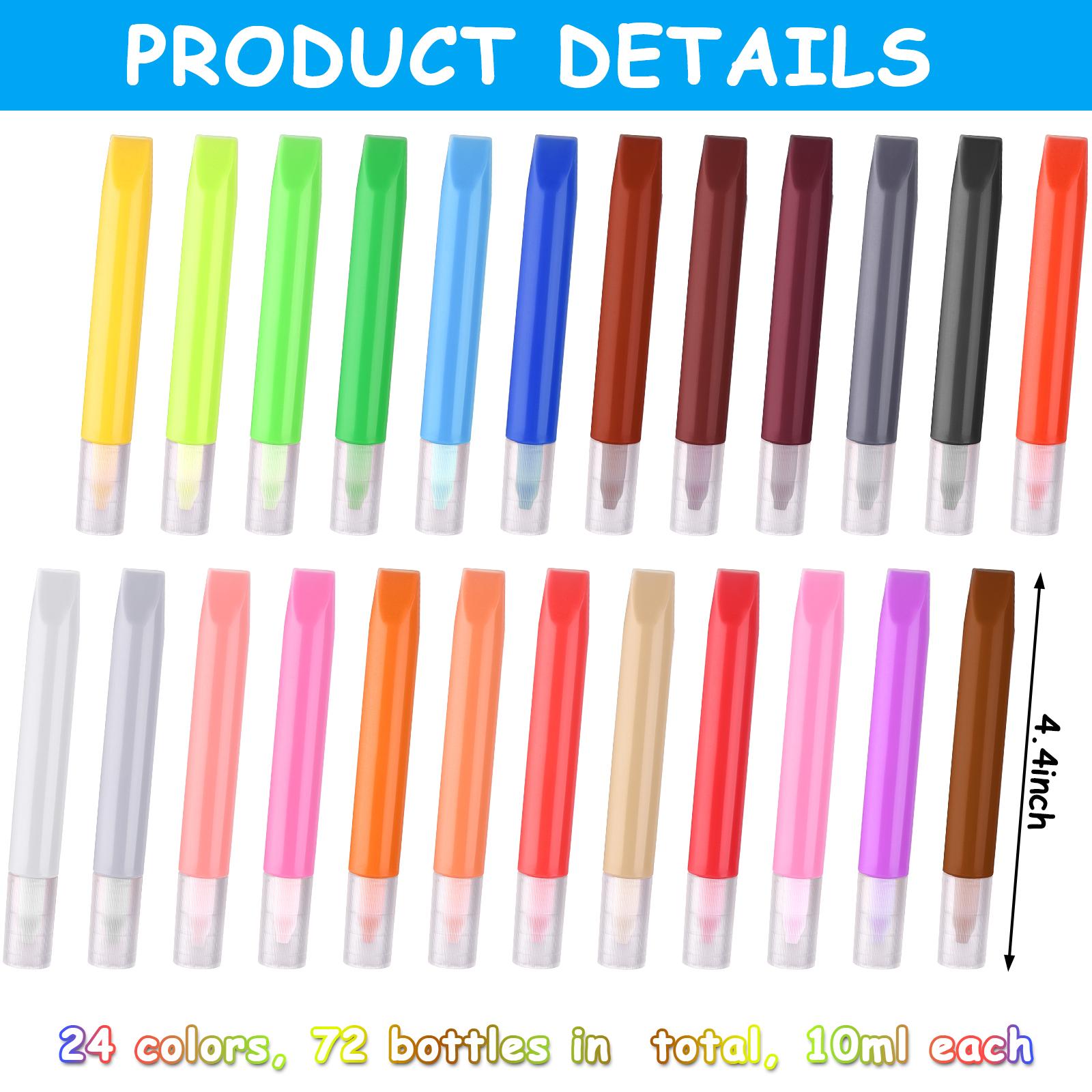 

72 шт., ручки для рисования «Ловец солнца», 10 мл, сверхтонкие маркеры для акриловой краски премиум-класса, ручки для витражей «сделай сам», художественная ручка для краски, пятно