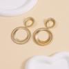 Fashion exaggerated versatile double-circle earrings women's light luxury high-end striped earrings creative earrings