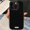 Minimalist Black White Polka Dot Phone Case for iPhone17 16 15 14 13 12 11 Pro Max Aesthetic Dot Shockproof Cover for WomenGirls