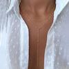 Retro Geometric Y-shaped Double Layer Necklace: New Hot-Selling Rice Bead Clavicle Chain