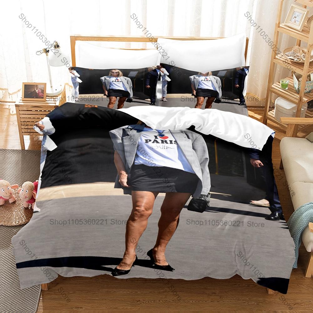 Celine Dion World Tour Singer Print Bedding Set Soft Polyester Duvet Cover + 2 Pillowcases For Pop Music Fans Bedroom Decor