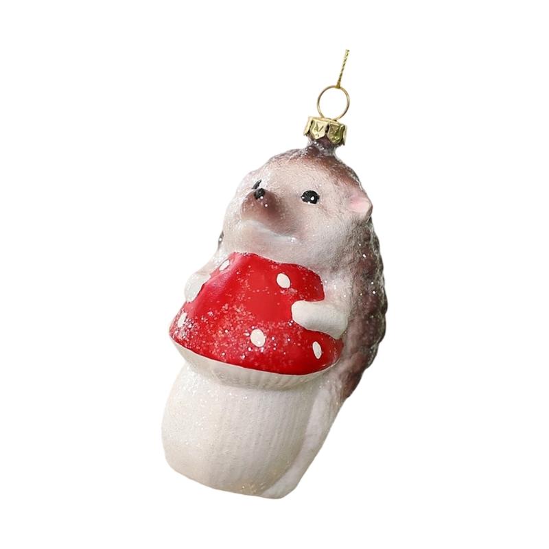 Unique Animal Designs Christmas Ball Decoration Plastic Foxes/Hedgehog Ornament Family Festival Supplies