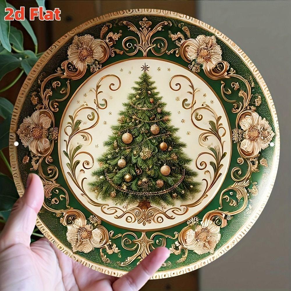 Vintage Metal Sign Blue Deer Merry Christmas Retro Tin Plate Wall Decor Home Holiday Gift 20 Cm