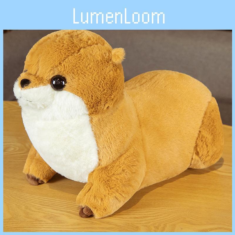 Adorable Otter Lying Plush Toy Soothing Cuddly Companion Children Birthday Gift