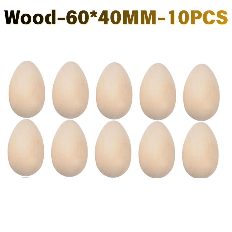 

DIY Wooden Easter Eggs for Painting Graffiti Art Set Realistic Simulation Egg Craft Kit for Home Party Activity