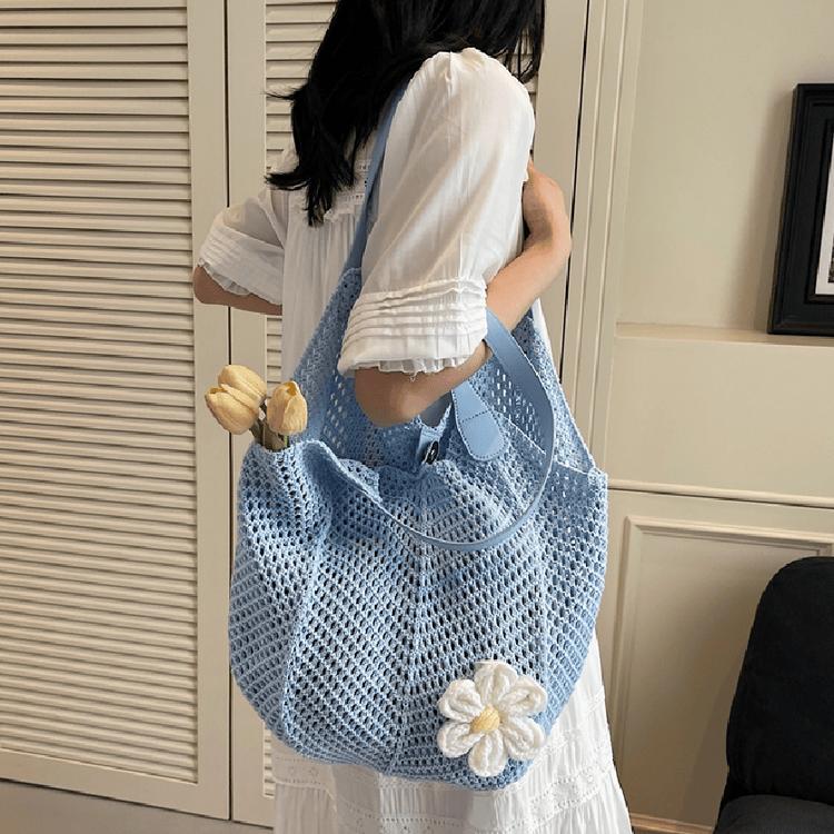 Hollow woven tote bag women's casual shoulder bag
