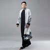 Men's Chinese Style Cotton Linen Long Spring Shirt - National Performance Stage Robe