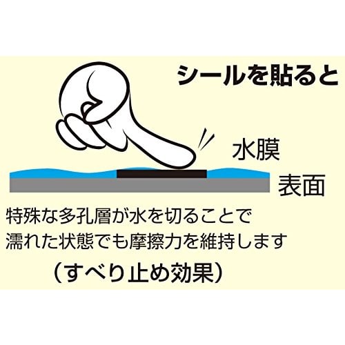 Sanbelm Kitchen Anti-Slip Stickers, Black, 4 Sheets, Long Package, Anti-Slip Stickers for Knives, Made in Japan, K63512