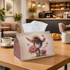 One Whimsical Animal-Themed Tissue Box Featuring a Donkey And Flowers, Made from Durable Polyester, Perfect for Use In The Kitchen, Living Room, Bedro