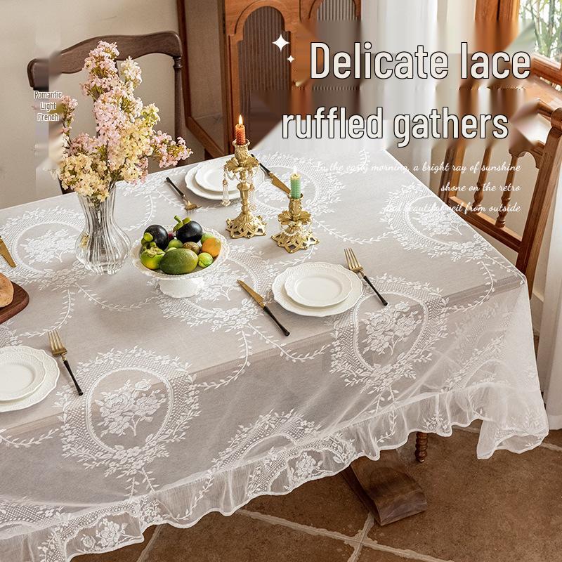 French Pastoral Lace Tablecloth: Fresh, Decorative, & Beautiful Style