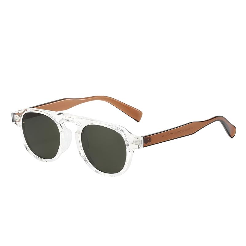 2026 New Vintage Round Frame TR90 Sunglasses Luxury Style Rivet UV400 Protection Sunglasses Ins Fashion Streetwear PC&white