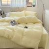 Bed Sheet Quilt Cover Nude Sleeping Pure Cotton Four-piece Set Washed Cotton Soft Bed Sheet Quilt Cover Solid Color Bedding