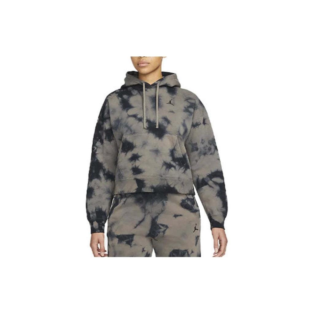 Jordan Heritage Tie-Dye Fleece-Lined Hoodie Women Tops Olive-Gray DM5239-040