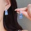 Geometric Line Colorful Oil Painting Earrings Necklace Collarbone Chain Exaggerated Women's Necklace Earring Set Alloy