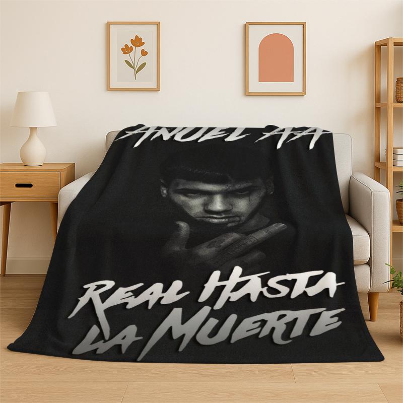 

Rapper Free Anuel AA Hip Hop Flannel Blanket Soft Warm Throw Blanket for Bedroom Living Room Bed Travel Camping Picnic Gift 75x90cm