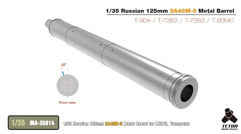 Tetra Model scale MA Series Russian 125mm Metal Barrel Plastic Model Parts MA3514 1/35 2A46M-5 (MEN/TR)