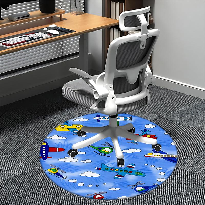 

Colorful Airplane Pattern Office Carpet Chair Mats, Room Decor, Office Desk Mat, Home Decor Gift for Any Room1118118a 80cm by 80cm