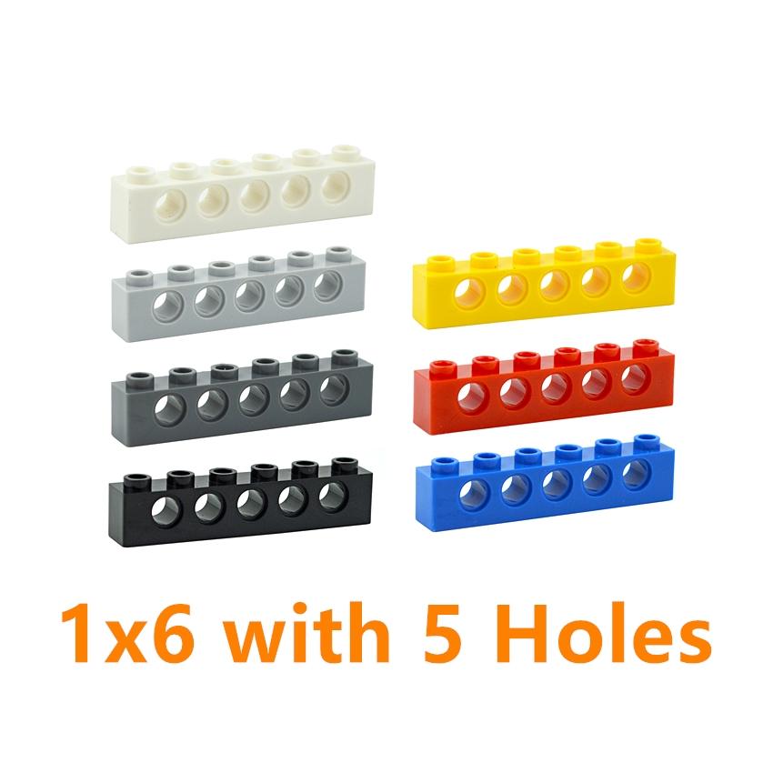 Compatible Assembles Particles 3894 1x6 With 5 Holes Perforated Bricks Long Beam Building Blocks Educational Toys For Children