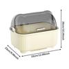 Dustproof Dish Drainer Rack with Pull Out Tray Tableware Drying Organizer Bowl Plate Cup Holder for Kitchen Countertop Storage