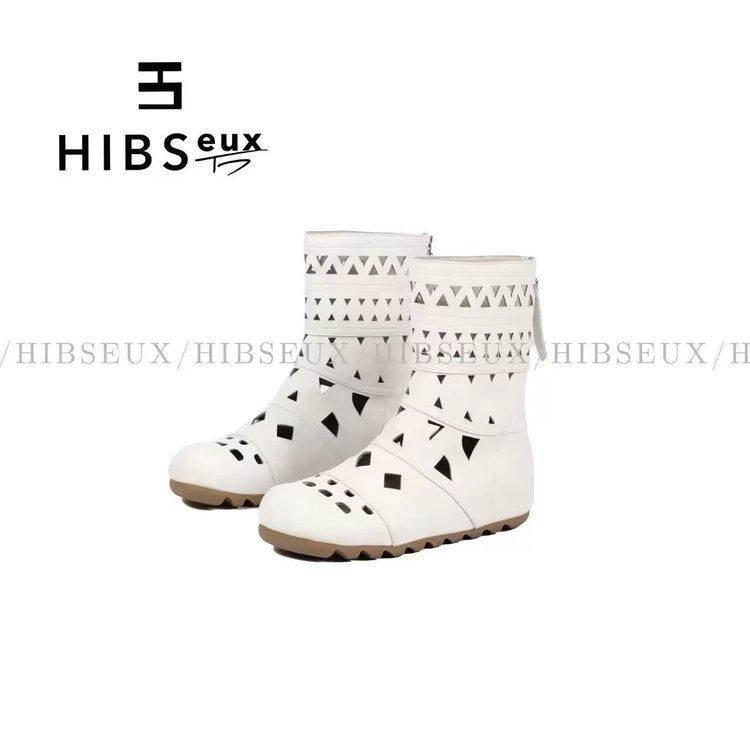 Sheepskin Version~ Beautiful Retro Hollowed-out Short Boots for Women's Summer Wear 2025 New Models with Skirt Inner Height-increasing Roman Cool Bo