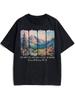 100% Cotton, Mountain Beauty Printed T-Shirt, Suitable For Daily Wear, Easy To Wear In Summer