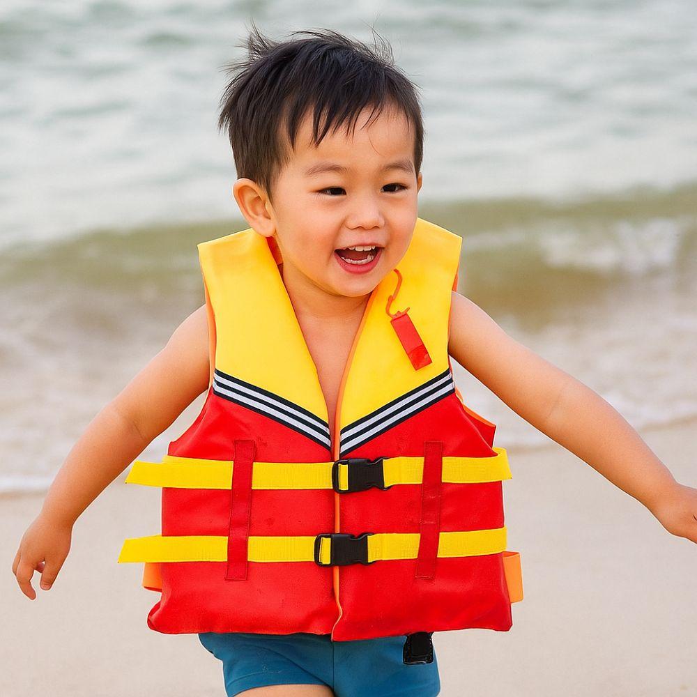 Portable Marine Safety Vest with Whistle Buoyancy Vest Flood Control Boating Vest Fishing