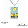 Dawapara 22 Styles Tarot Card Good Luck Amulet Necklace Sun Moon UV Colorful Pendant Stainless Steel Spiritual Jewelry