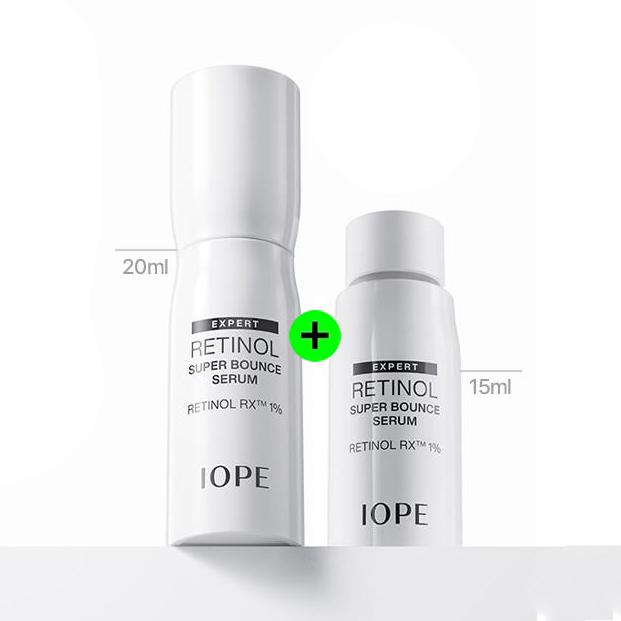 IOPE Retinol Super Bounce Serum 20ml + 15ml (Refill) - retinol firming serum, Korean 20ml + Refill 15ml