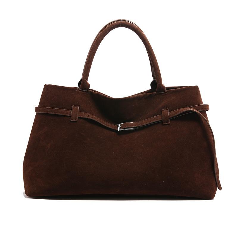 Autumn and Winter Retro Matte Leather Portable Tote Bag Women's New Trendy Large-capacity Commuter Shoulder Bag Underarm Bag