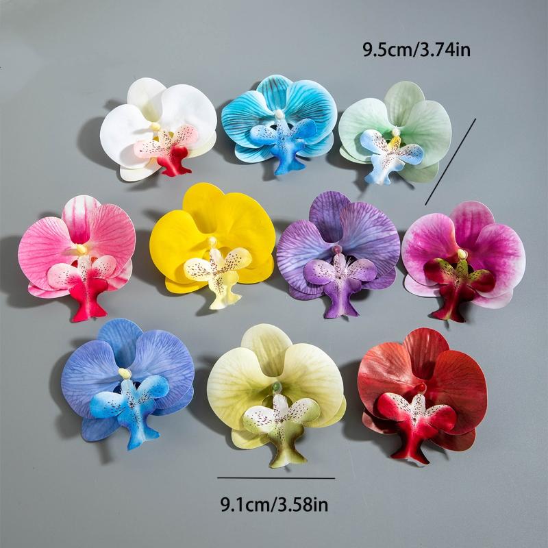 1/10Pcs 3D Butterfly Orchid Brooch Simulation Elegant Plants Brooch For Women Girls Pretty Flowers Jewelry Clothes Backpack Pins
