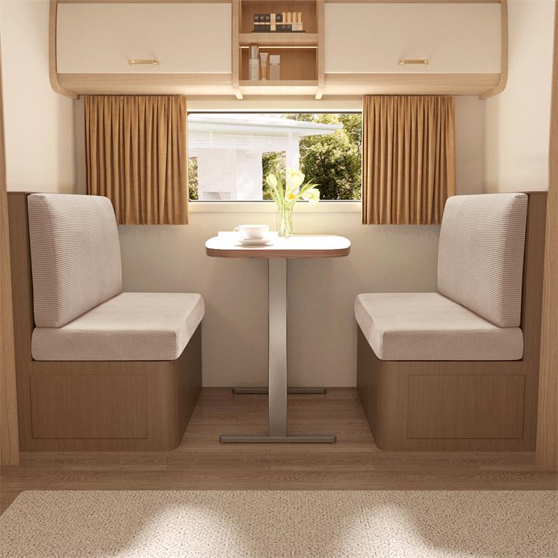 

4 шт./набор Эластичные чехлы на подушки для столовой в автодоме, Полар-флис, Чехлы на диван для двух человек, Противоскользящие, Чехлы на спинку скамьи для кемпера/автомобиля 2sets (4pcs)