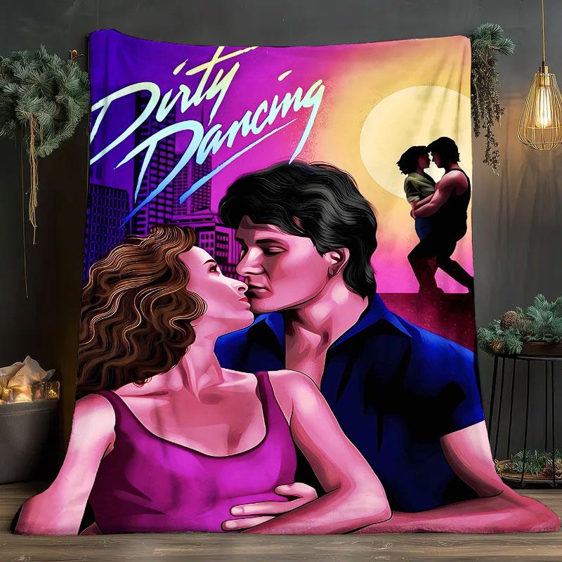 1Pc DirtyDancing Print Flannel Blanket, High quality Comfortable for All Seasons, Home Decor, Warmth and Comfort, Perfect for Christmas Gifts