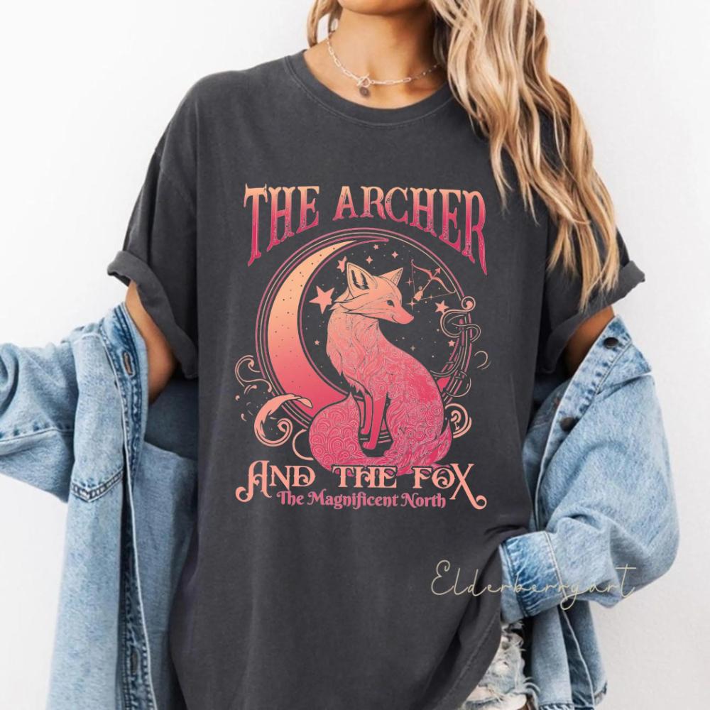 The Archer and The Fox Shirt Fantasy Archer TShirt Mystical Fox Tee Adventure Graphic Tee Nature Archer Gift S