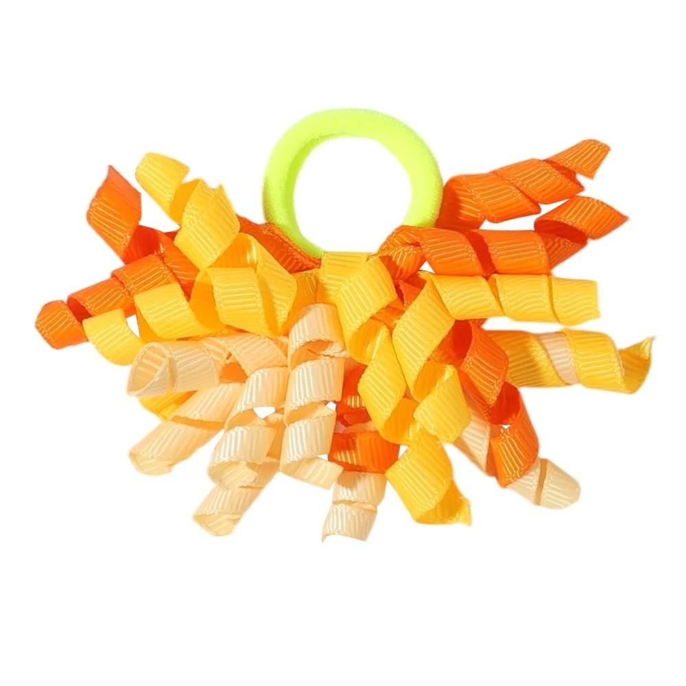 Curly Hair Bow Hair Rings With Tassels Ponytail Holder Cute Hair Clips  For Children