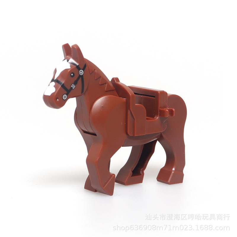

Building Block MOC Part War-horse with Saddle Saddle Horse Military Scene Accessories Compatible with Part
