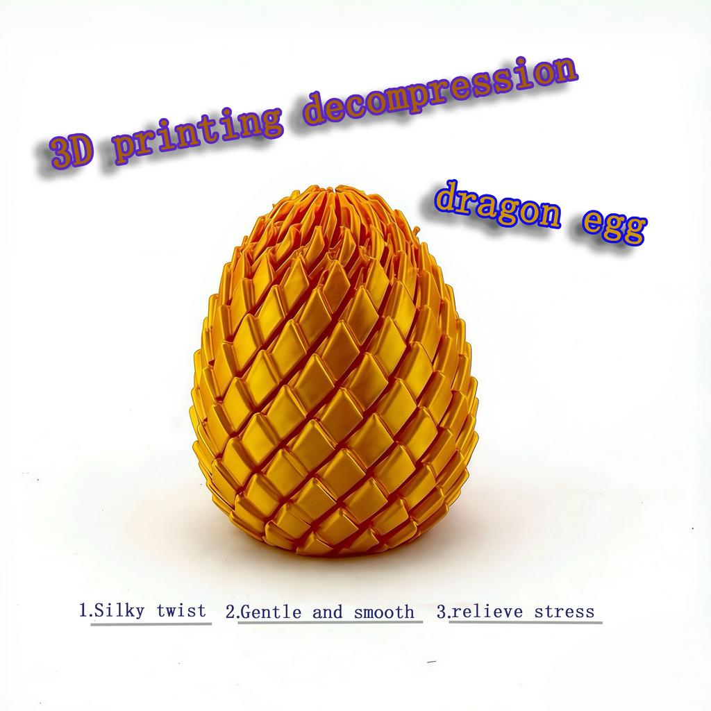 3D Printed Dragon Egg Stress Reliever Toy - Creative Prank Gift Party Ornament Gentle Twisting Motion Children'S Plaything