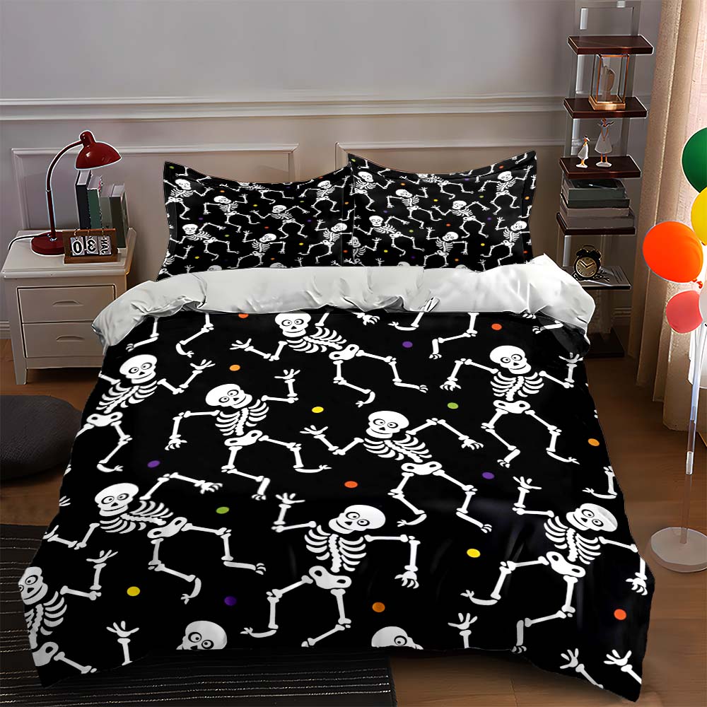 

Dancing skeletons pattern Bedding Duvet cover sets Duvet covers Pillowcases gifts (1 * Duvet Cover 2 * Pillowcases, without duvet insert) 135x200cm