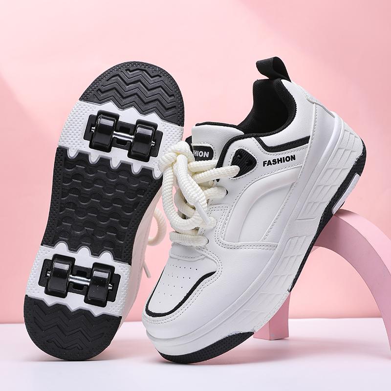 

Дитячі чотириколісні спортивні черевики Роликові ковзани Можна приховати як плоске спортивне взуття Взуття для катання на ковзанах Спортивне взуття Жіноче взуття для катання на ковзанах 32 чорний