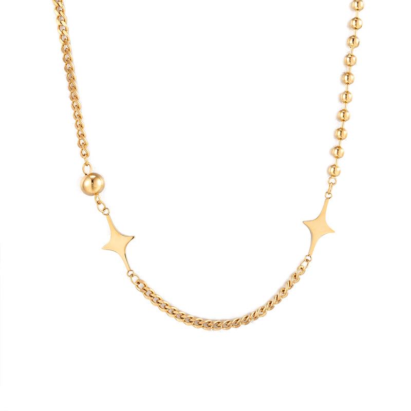 Titanium Steel Star Spliced Necklace: Non-Fading Trendy European & American Style for Women